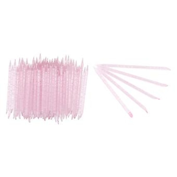 100 st Engångs Nagelbandsputtare Dubbelände Nagelband Manikyr Pedikyr Pinnar Rosa