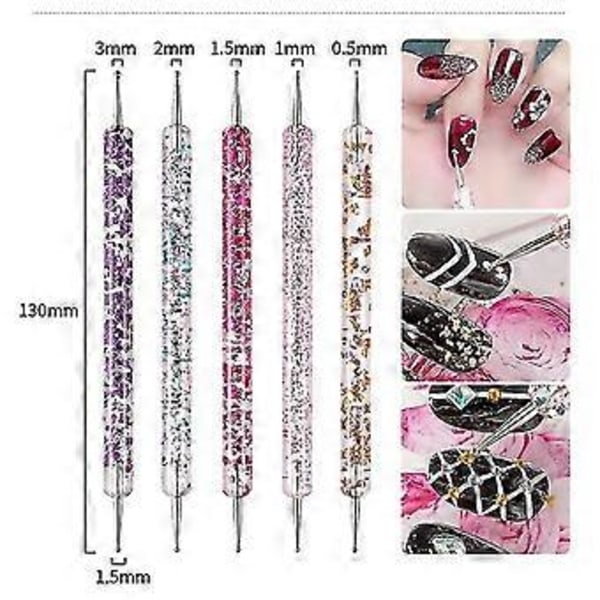 12st Nagelkonst Pensel Design Topp Målning Ritning Skulptering Prickningspenna Flatfan Liner Akryl Gel UV Polish Verktyg Manikyr