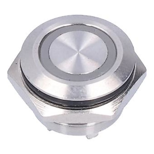 5 kpl Hetkellinen Painonappikytkin Metalli Automaattinen Palautus Erittäin Ohut Vedenpitävä LEDillä 16mm AC220V Keltainen