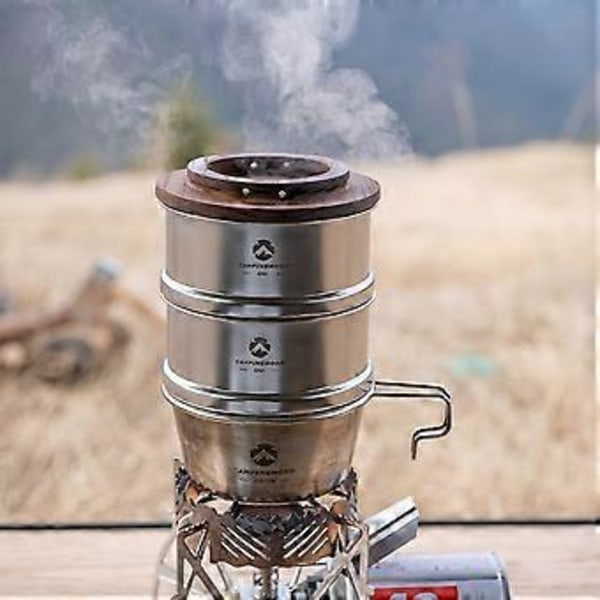 Bärbar Liten Ångkokare för Utomhusbruk, Ångkokta Dumplings, Rostfri Ångkokare, Camping, Picknick, Matlagningskärl Kompatibel med Sierra Skålar