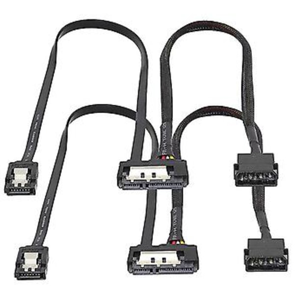 2 st Sata 6g Datakabel, Sata 2-i-1 Förlängningssladd, lp4 Ide Till Sata 15p Fe Med Seriell A
