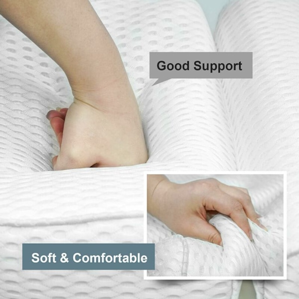 Ergonomisk badkudde med nack- och ryggstöd - Bekväma badkarskuddar för avslappningskudde med 4D Air Mesh Spa-badkar med Stro