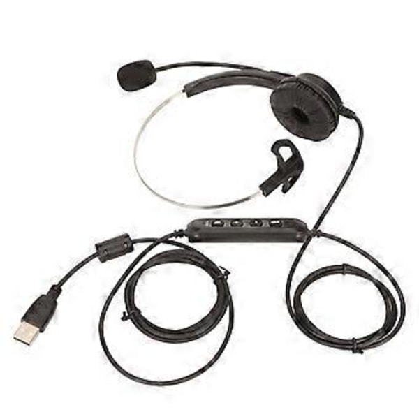USB Business Headset Brusreducering Enkelsidig Hörlur Stödjer Samtal Högtalarvolymjustering Mikrofon Ljudavstängning