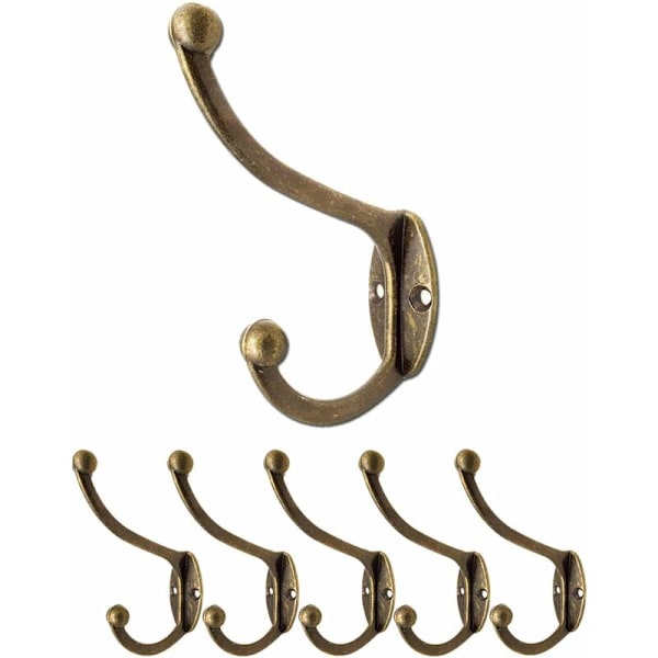 Antikke Knager, Støbejern Messing Bronze Design Vintage Landlig Retro Hus, Sæt med 5