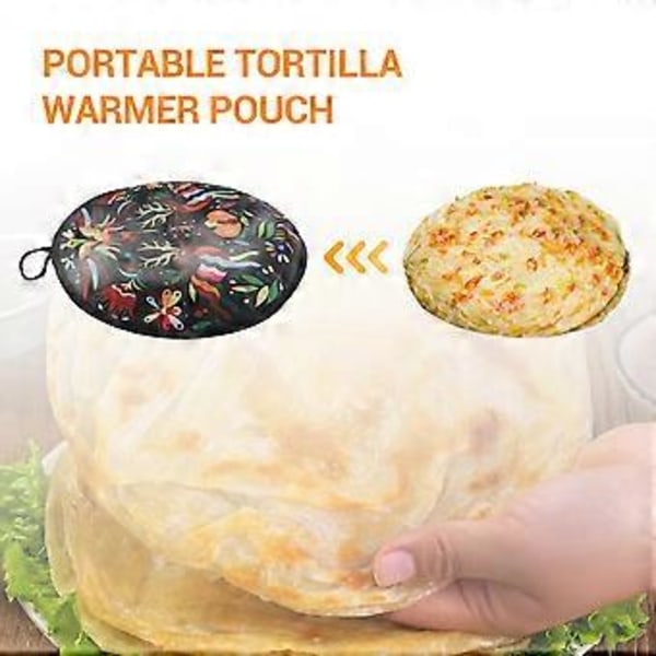 30 cm Kangaskassi Burritolle, Kannettava Tortillalämmitinpussi Kotiin Mikroaaltouuniin Ravintolaruokaan Pannukakulle, C