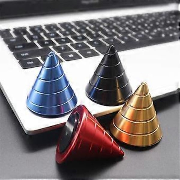 Bord Fidget Leke Roterende Kjegle Gyroskop Kontorpult Fidget Leke Optisk Illusjon Flytende Finger Leke, Rose Gull