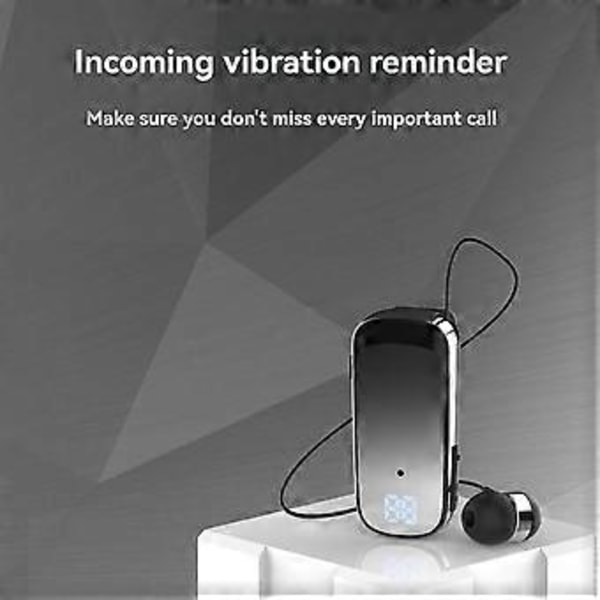 K65 Solmiopidike Sisäänvedettävä Langallinen Bluetooth-kuuloke Korvan Sisään Digitaalinen Näyttö Pitkäikäinen Yrityskäyttöön Tarkoitettu Yksikorvakuuloke Tähtimusta