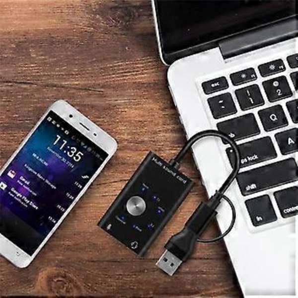 Ulkoinen äänikortti USB2.0 Type C Stereo Mikrofoniadapteri Ammattimainen Muunnin Kannettavalle Tietokoneelle Kuulokkeille PC Kaiuttimelle