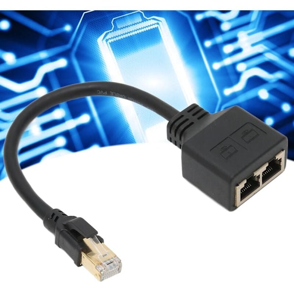 RJ45 Ethernet-adapter 1 til 2 porte kabelforlænger fremragende forbindelsestransmissions splitter-adapter til hjemmekontor