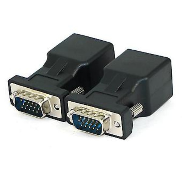 VGA-forlenger hann til RJ45 Cat5 Cat6 20m nettverkskabeladapter port til LAN Ethernet-portkonverter