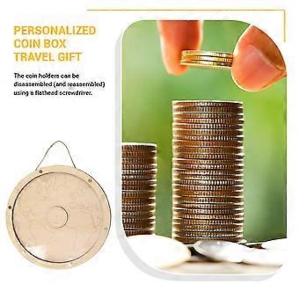 Personlig Myntbox Resepresent Diskar för Lek med Mynt som Glider Nedåt Transparent Myntbox C