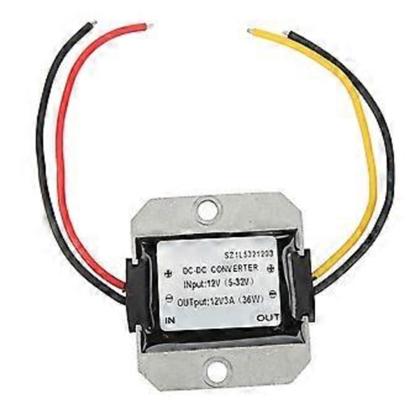 DC-omvandlarmodul Justerbar spänningsregulator Stabilisatormodul IP67 Vattentät 12V till 12V 3A