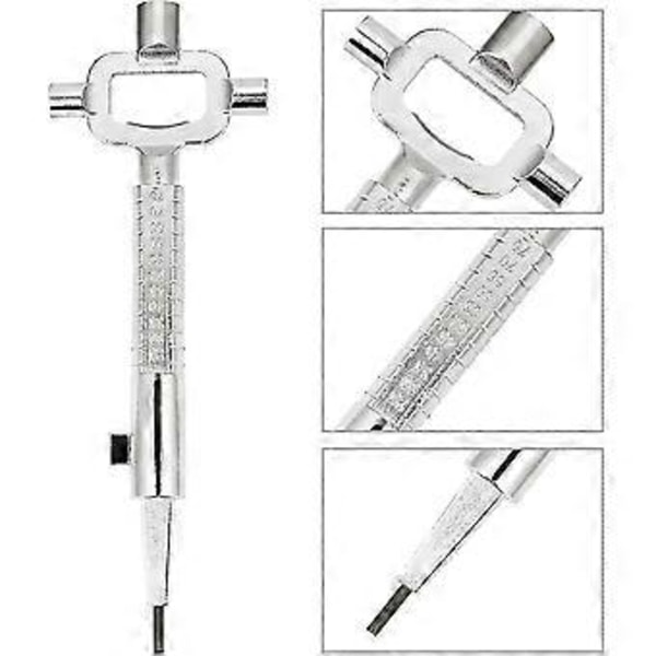 1 Spenningsnøkkel 6/7/8 Mm Firkant Allen-nøkkel Med Skala Multifunksjonell Universell Byggeplass Hovednøkkel I Solid Sink Legering For Å Åpne Dør Wi