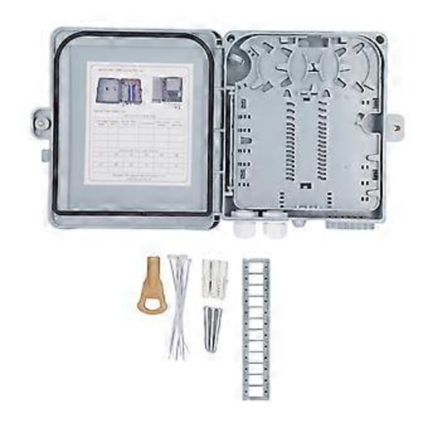 Optisk Fiberdistributionsbox 12 Kärnor Vattentät Fiberoptisk Splitterbox för SC FC PLC