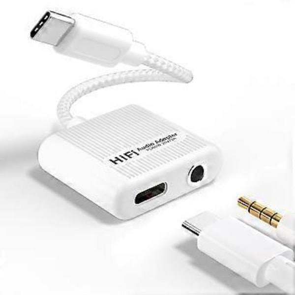 USB-C - 3,5 mm:n audioliitäntä ja lataussovitin, 60 W PD, Type C Aux -muunnin
