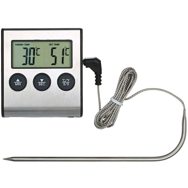 Food Cooking Thermometer 0250°C with Alarm Timer Temperature Gauge for Kitchen BBQ