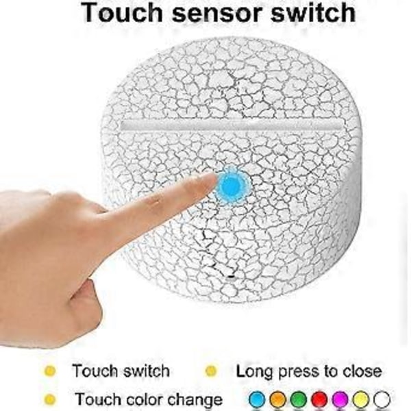 2-pack 3D Natt LED Lampa Bas + Fjärrkontroll + USB-kabel, 16 Färgers Ljusshow Displayställ för Akryl Vit