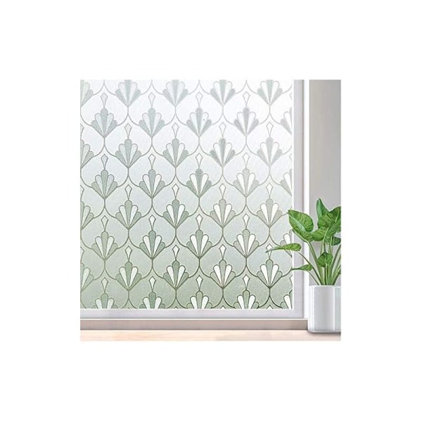 Electrostatic Window Film, Anti-Peeking Window Film, Non-Adhesive Reusable Frosted Opaque Flower Pattern, Office Home Bathroom Bedroom Kitchen 40x20