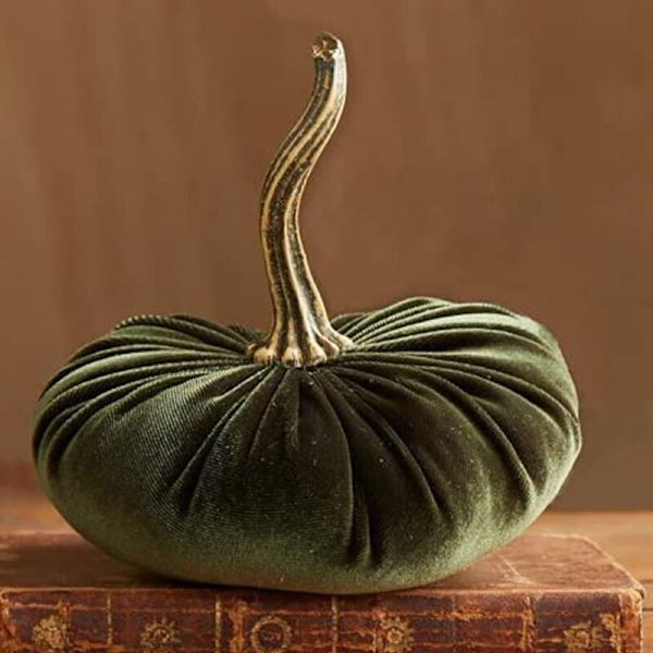 Stora sammetspumpor för dekoration, handgjorda konstgjorda skördepumpor, höst Thanksgiving heminredning (orange)