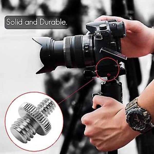 10 st 1/4 tum och 3/8 tum kameraskruv adapter omvandlare gängad fästsats för stativ monopod B