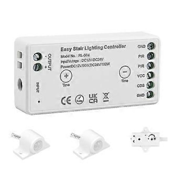 WiFi Tuya APP DC 12V 24V 8A Nem LED Trappebelysningscontroller PIR Infrarød Menneskelig Bevægelse Dagslyssensor Kontakt