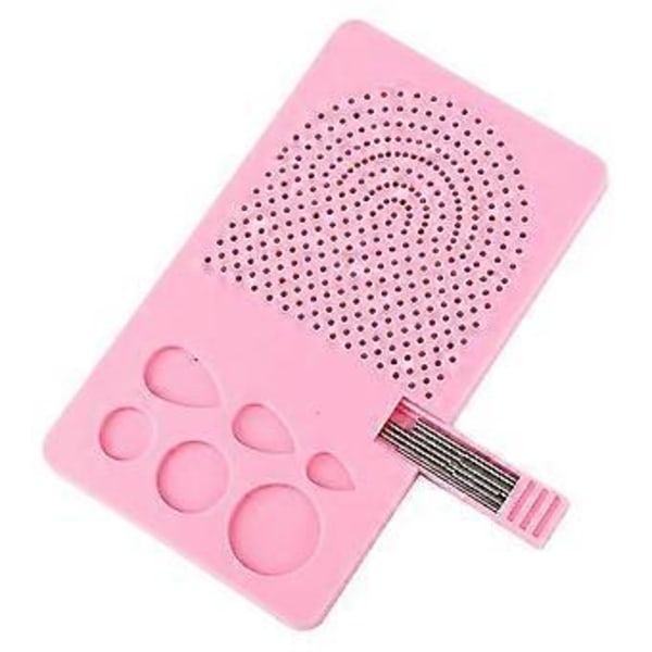 Guide Quilling Board Bärbar Quilling Stickbräda Pappersgaller Guide Lindningsskiva med Nålar Förvaringslåda Rosa
