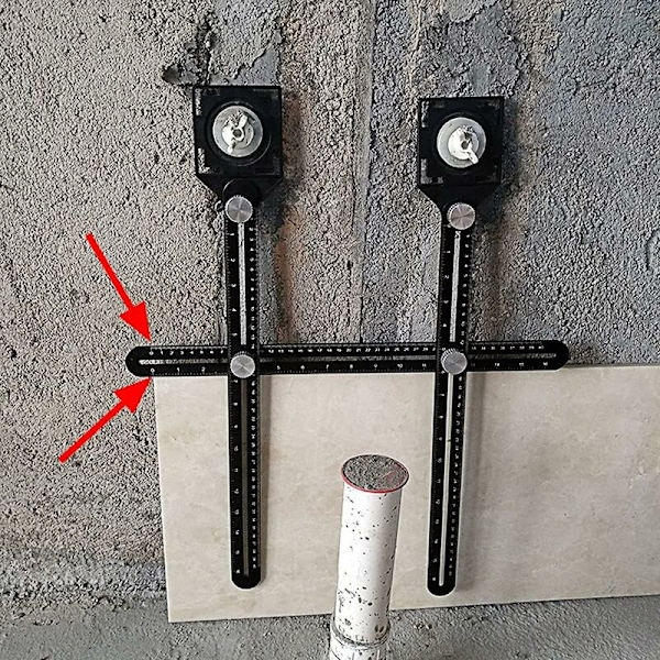 Mätverktygsmall, multivinkelmätlinjal, hopfällbar linjal i aluminiumlegering, hopfällbar linjal och lokaliserare HIASDFLS
