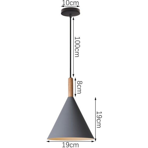 Moderne hængende loftlampe i metal og træ, grå Chardelier, 2 stk.