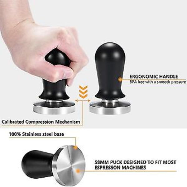 Kalibreret Espresso Tamper Loaded Tamper Less Stål
