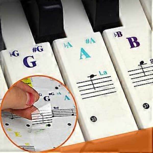 Klaver Keyboard Klistermærker til 88/61/49 Tangenter, Musik Elektroniske Klaver Node Klistermærker