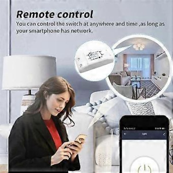 Smart Switch Tuya Smart Home Wifi-brytare Mobiltelefon Trådlös Fjärrkontroll Timer Mini-brytare Trådlös Relämodul