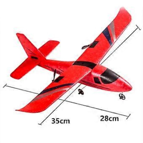 DIY RC-flygplan för barn, fjärrstyrda flygplan utomhus 2,4 GHz 2-kanals DIY lätt att RC-flygplan röd