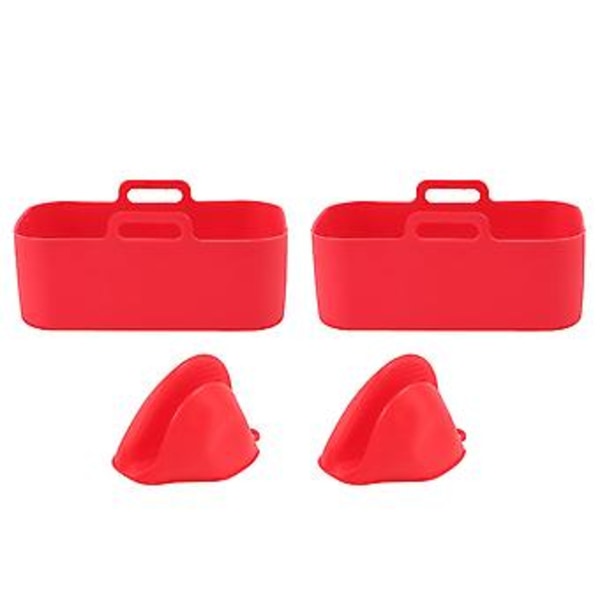 Fritös Silikonform för Ninja D Foodi Q, 2-pack Rektangulär Fritös Silikon Rektangulär Fritös Silikonform Fritösinsatser Silikonform Förbättrade Funktioner