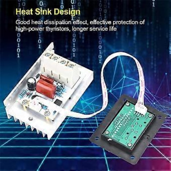 Himmenninkytkin, 10000W SCR Digitaalinen Jännitteensäädin Nopeudensäätö Himmennin Termostaatti AC 220V 80A