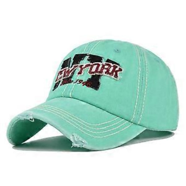 NY tredimensionel broderi baseball kasket NEWYORK retro broderi skyggekasket vasket og gjort gammel solskærm