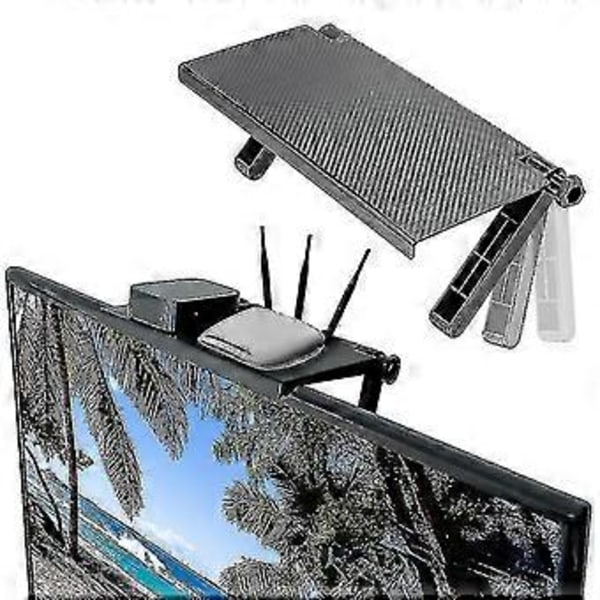Computerskærm Hylde TV Rack Display Hylde Opbevaring Skrivebord Skærm Opbevaringsbeslag