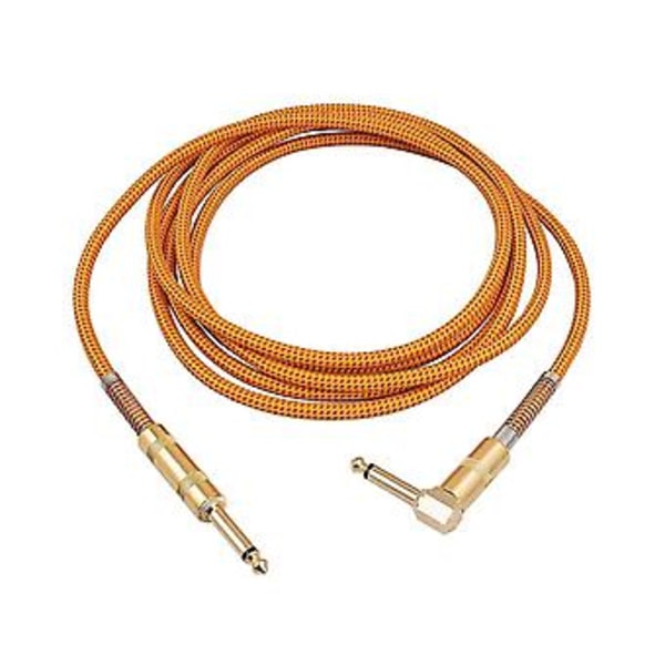 Gitar Instrumentkabel 3m Elektrisk Instrument Forsterkerledning 1/4 Tomme Rett Til Vinkelbelagt 6,35mm C