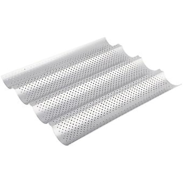 Non-stick Multispårig Vågig Form för Franskt Bröd Baguette Bakplåt Köksredskap (4 Spår)