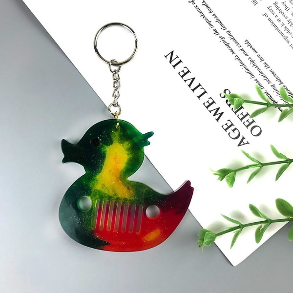 Diy And Duck Nøglering Form Crystal Epoxy Kreativ Silikoneform Kærlighedsgave