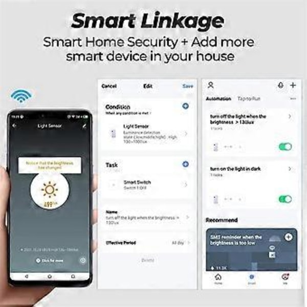 Tuya ZigBee Ljussensor Belysningssensor Smart Life APP Scener Länkningskontroll Smart Switch Glödlampa Ljusstyrkedetektor