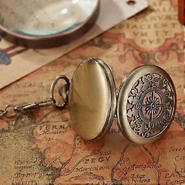 Silver Ny Kompass, Utomhus Bergsklättring Klassisk Stil, Flip Kompass Fickur