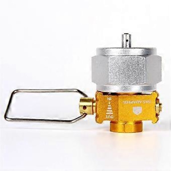 Gas Saver Plus Gasomvandlare Växel Refill Platt Tank Konverteringsadapter Camping Gas Adapter Ventil Kit Guld