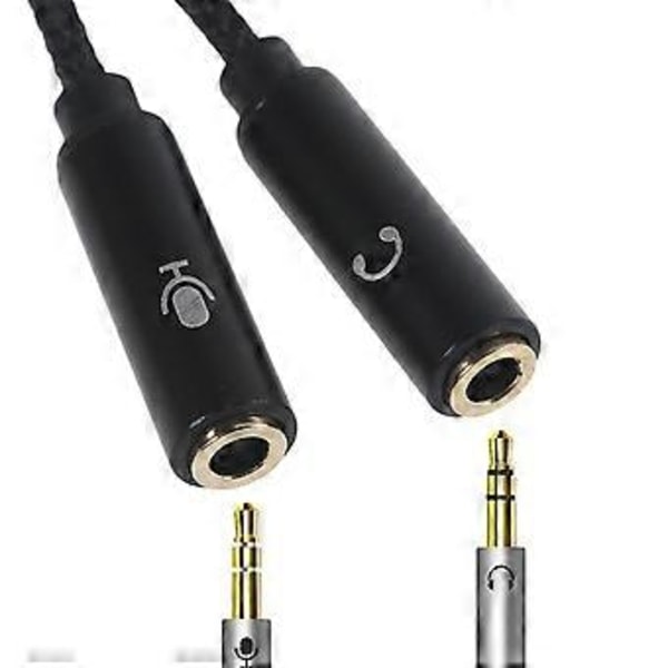 Uros - 2 Dual 3,5 mm Jack Naaras Kuuloke Mikrofoni Audio Adapteri Aux Muuntimella
