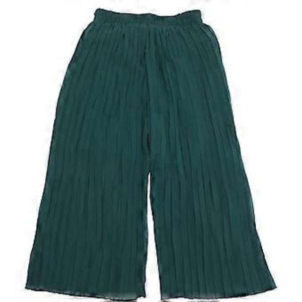 1 stk. Dame Elastisk Talje Chiffon Brede Ben Bukser Løse Plisserede Brede Ben Bukser (grøn L)