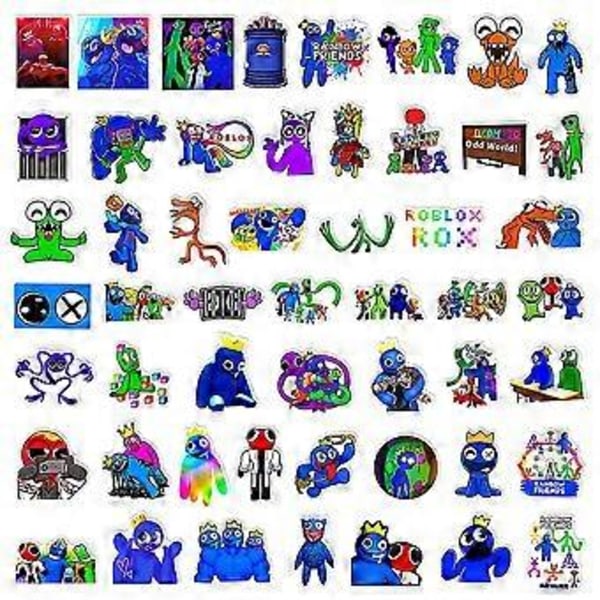 50 stk. Roblox Rainbow Friends-klistremerker for skateboard, vannflaske, bagasjedekorasjon