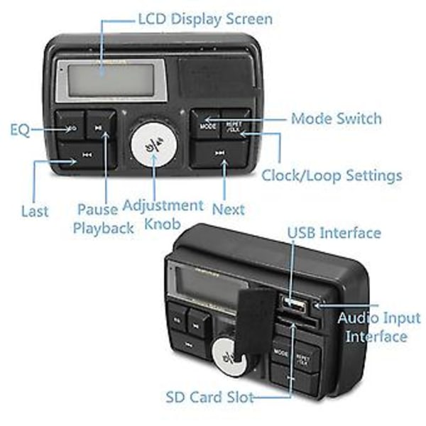 Cycle O Mp3 Radio Sound System Sers Tooth Fm 5 Eq Functs Lcd