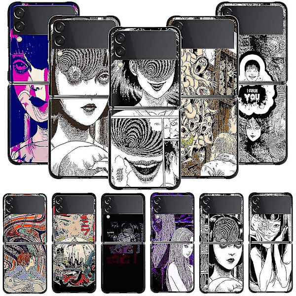Samsung Galaxy Z, 5g, Flip 3 Z, Sort, Rigid, Anime, Horror, Capa Junji Ito