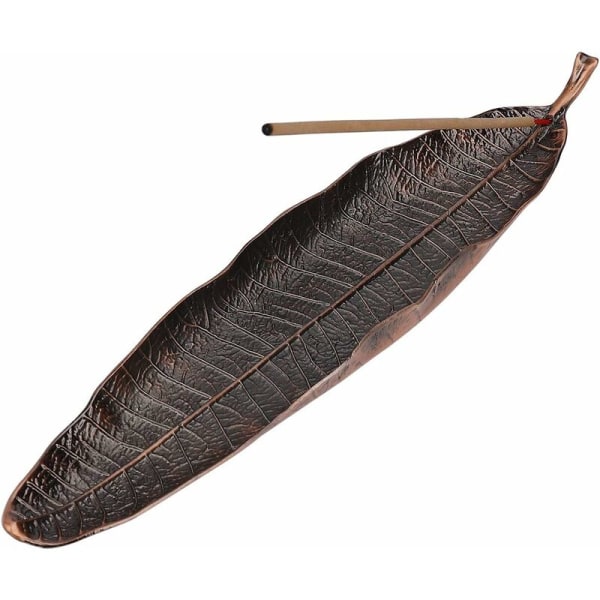 Rökelsehållare Metallblad Askfångare 26 cm lång rökelsebrännare (antik)-Fei Yu