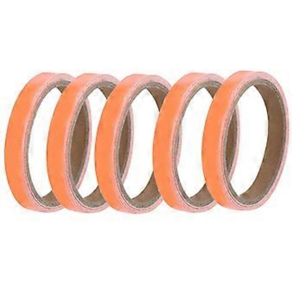 10 st Självhäftande Självlysande Tejp Ljuslagrande Scen Halkfri Fluorescerande Varningstejp Orange Röd 1,5cmx3m