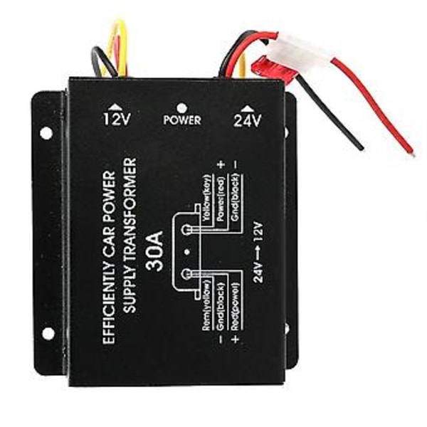 24v til 12v 30a Bil Strømforsyning Buck Transformator Konverter Lastebil Buss DVD Audio Modifikasjon Effektiv